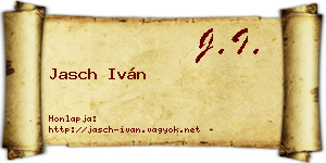 Jasch Iván névjegykártya